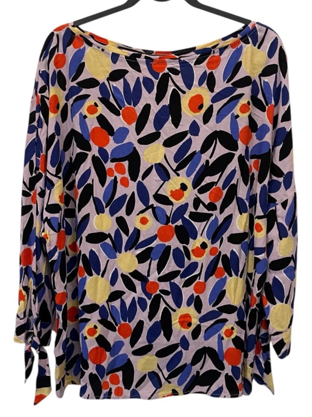 Long Tall Sally Women’s Size 18 Floral Purple Orange Yellow Long Sleeve Blouse